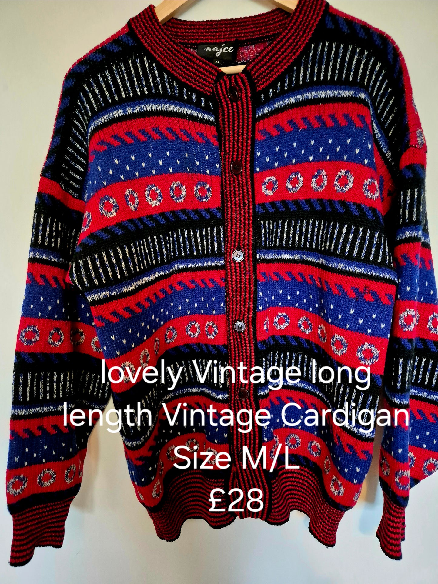 Lovely long length Vintage cardigan