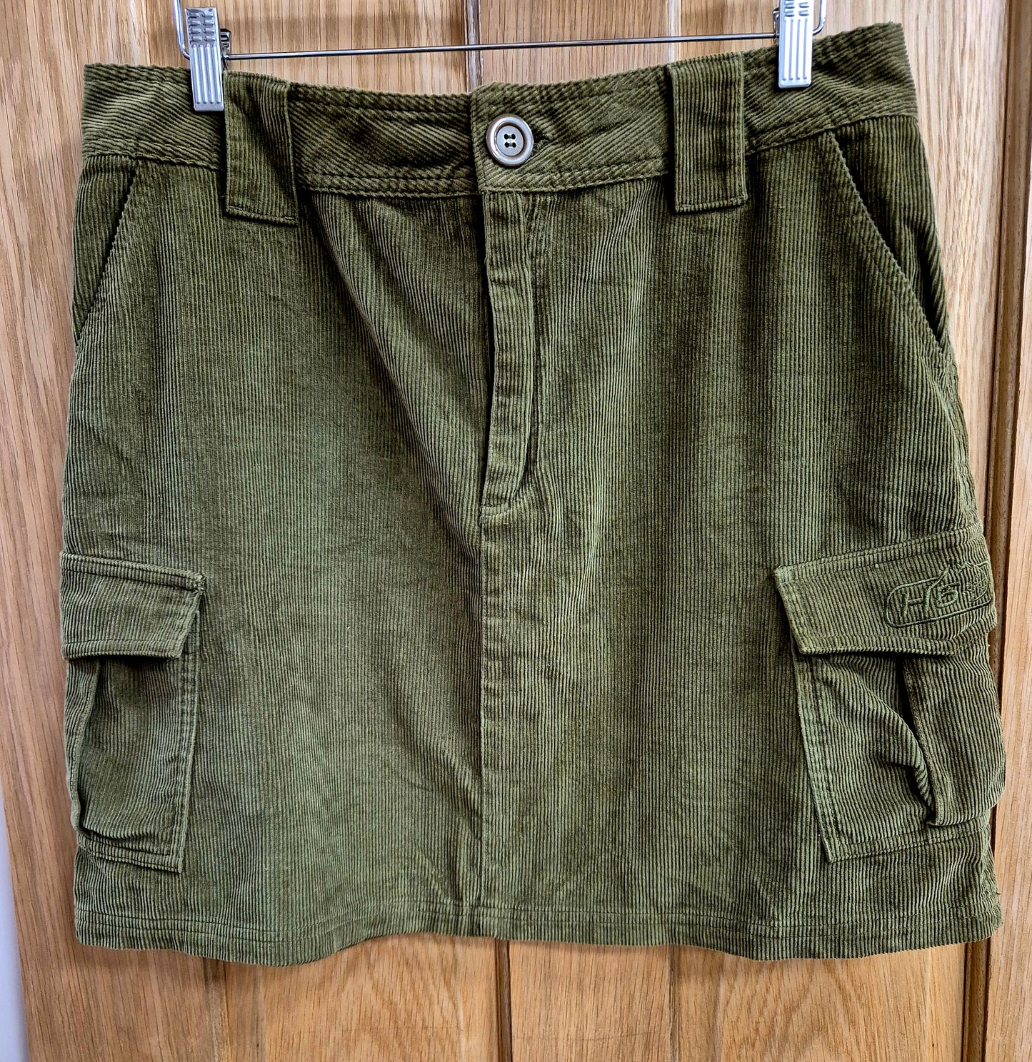 Green cord skirt uk size 18