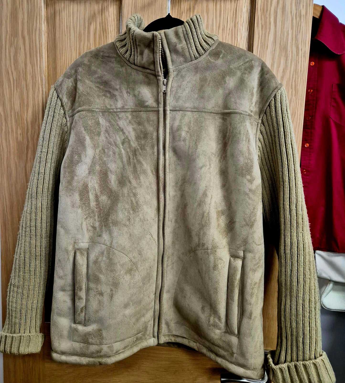 Vintage style Faux suede jacket unisex M/L