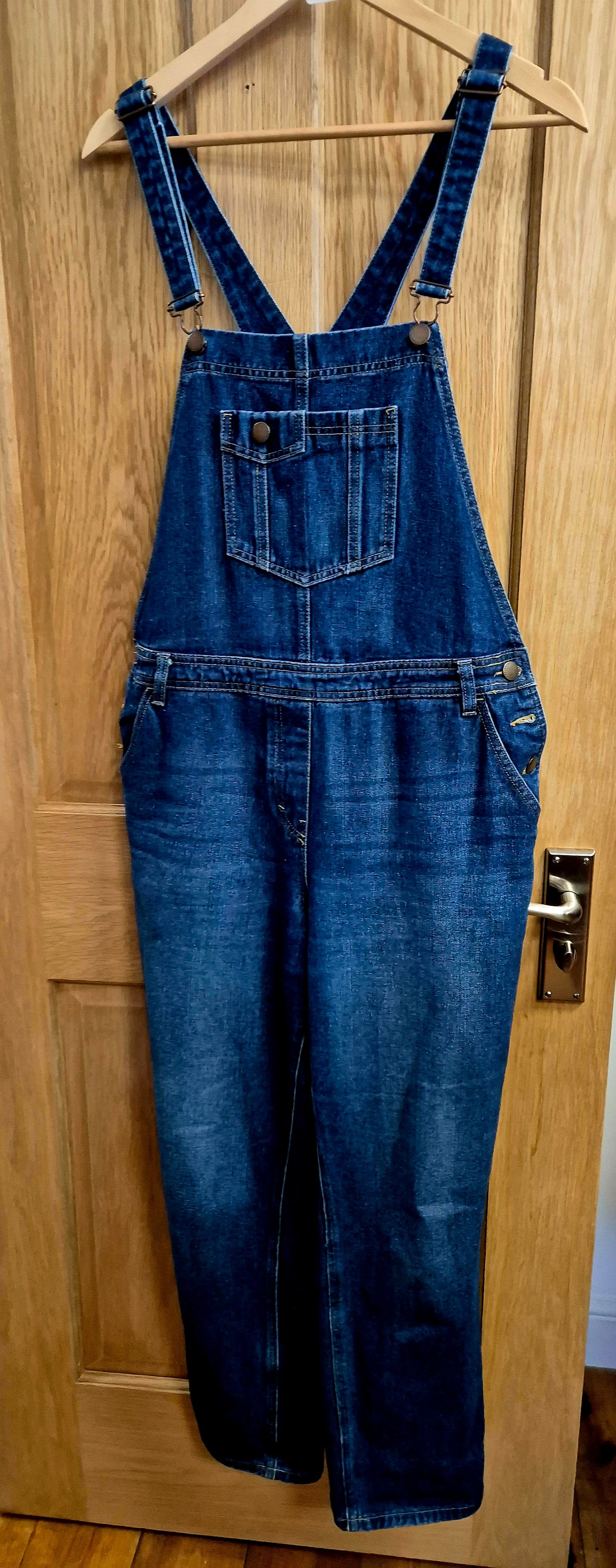 Denim dungarees size uk 14