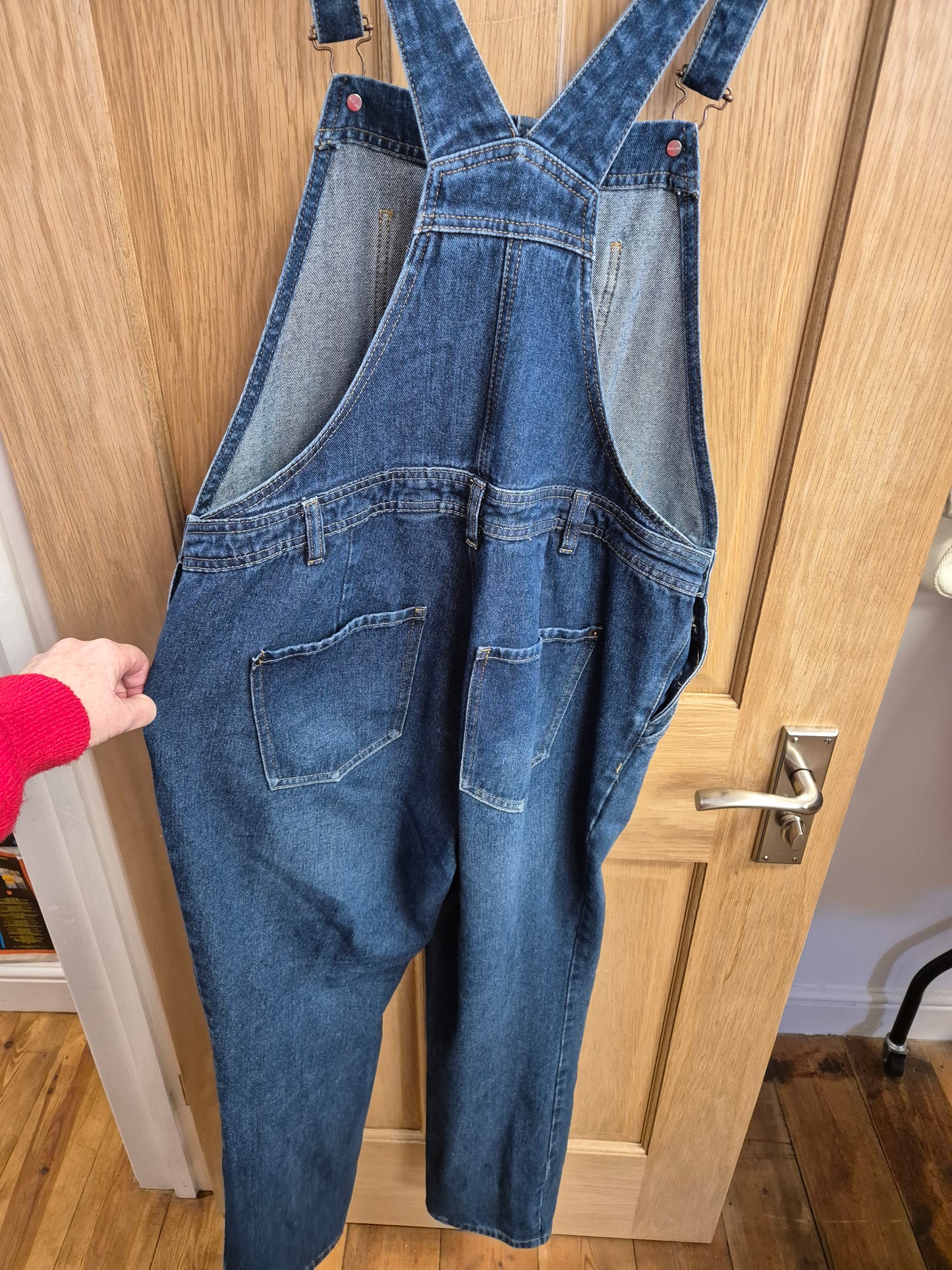 Denim dungarees size uk 14