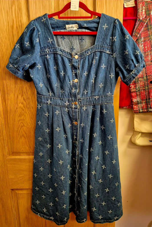 Vintage denim dress size uk 10